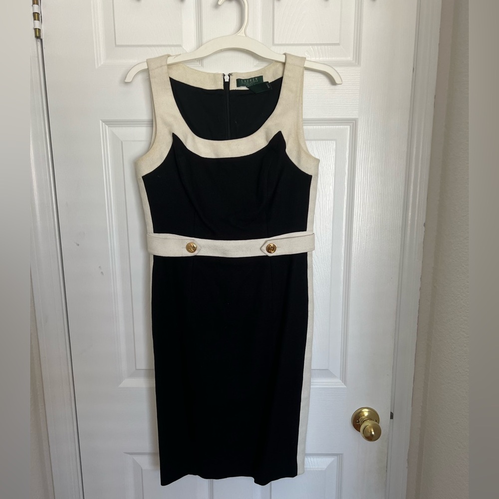 Ralph Lauren Beige and Black Work Dress